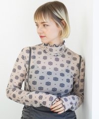 MAISON BREEZE reveur/メゾンブリーズレヴール MAISON BREEZE reveur high neck printed sheer tops ハイネックプリントメローシアートップ/508318621