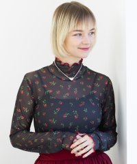 MAISON BREEZE reveur/メゾンブリーズレヴール MAISON BREEZE reveur high neck printed sheer tops ハイネックプリントメローシアートップ/508318621