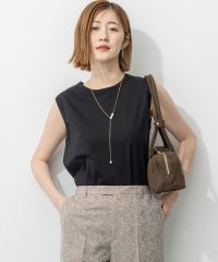 NIJYUSANKU（LARGE SIZE）/【新色追加/洗える】コットンベアジャージー ノースリーブ Tシャツ/505280647
