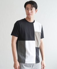 ikka/ブロックスCHスエード切り替えTシャツ/507980292