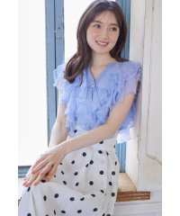tocco closet/トッコクローゼット tocco closet パール釦ラッフルフリルシアーブラウス/508070153