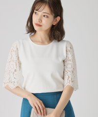 COUP DE CHANCE/【洗える】華やかなレース袖ニットトップス/508080753