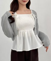 CENEA/セネア CENEA 透かし編みニットボレロ＋リボンキャミset/508266931