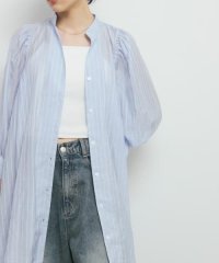 KBF/ボリュームスリーブストライプミニワンピース/508282106