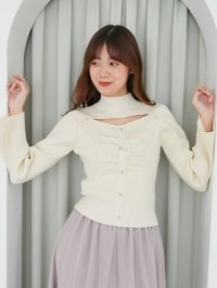 MAJESTIC LEGON/マジェスティックレゴン MAJESTIC LEGON リボンセットデコルテオープンニット/508299477
