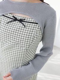 MAJESTIC LEGON/マジェスティックレゴン MAJESTIC LEGON リブニット×デコルテオープンワンピ/508299776