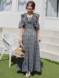 MAJESTIC LEGON/マジェスティックレゴン MAJESTIC LEGON バックレースアップフリルワンピース/508299777