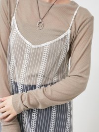 le.coeur blanc/ルクールブラン le.coeur blanc シアーリブロングスリーブTシャツ/508299806