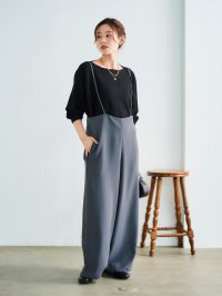 le.coeur blanc/ルクールブラン le.coeur blanc ハイウエストワイドキャミサロペット/508300049