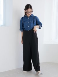 le.coeur blanc/ルクールブラン le.coeur blanc ハイウエストワイドキャミサロペット/508300049