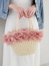 MAJESTIC LEGON/マジェスティックレゴン MAJESTIC LEGON フリルチュールかごバッグ/508300180