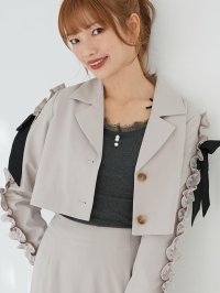 MAJESTIC LEGON/マジェスティックレゴン MAJESTIC LEGON ブローチセットホイップフリルジャケット/508300375