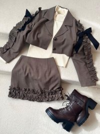MAJESTIC LEGON/マジェスティックレゴン MAJESTIC LEGON ブローチセットホイップフリルジャケット/508300375