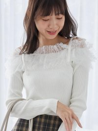 MAJESTIC LEGON/マジェスティックレゴン MAJESTIC LEGON 2wayミルフィーユフリルニット/508301195