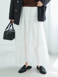 le.coeur blanc/ルクールブラン le.coeur blanc ローンギャザーティアードスカート/508302554