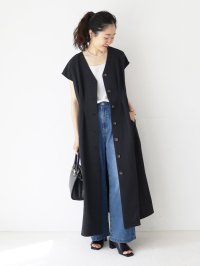le.coeur blanc/ルクールブラン le.coeur blanc リネンライクフロントボタンワンピース/508302555