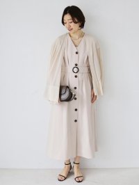 le.coeur blanc/ルクールブラン le.coeur blanc リネンライクフロントボタンワンピース/508302555