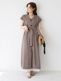 le.coeur blanc/ルクールブラン le.coeur blanc リネンライクフロントボタンワンピース/508302555