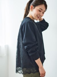 le.coeur blanc/ルクールブラン le.coeur blanc バックレーススウェットプルオーバー/508303511