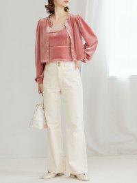 MAJESTIC LEGON/MAJESTIC LEGON キャミセットベロアカーディガン/508304075