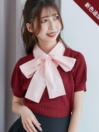 MAJESTIC LEGON/マジェスティックレゴン MAJESTIC LEGON リボンセットドッキング半袖ニット/508304604
