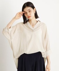 THE SHOP TK/後ろギャザーシアーシャツ【体型カバー／洗える】/508318037