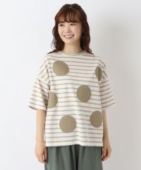 one'sterrace/コットンボーダー 布帛ドットプルオーバー/508318047