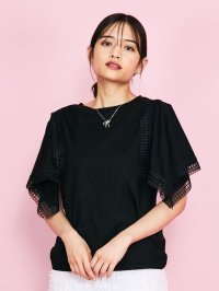 QUEENS COURT/クイーンズコート QUEENS COURT チュールショルダーシルケットトップス≪手洗い可能≫/508318809