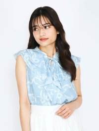 QUEENS COURT/クイーンズコート QUEENS COURT リボンフラワーフリルブラウス≪手洗い可能≫/508318812