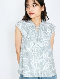 QUEENS COURT/クイーンズコート QUEENS COURT リボンフラワーフリルブラウス≪手洗い可能≫/508318812