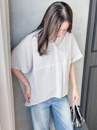 LAUTREAMONT/ロートレアモン LAUTREAMONT 【WEB限定】キュプラストライプバンドカラーブラウス ≪手洗いOK≫/508318824