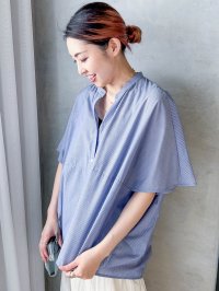 LAUTREAMONT/ロートレアモン LAUTREAMONT 【WEB限定】キュプラストライプバンドカラーブラウス ≪手洗いOK≫/508318824