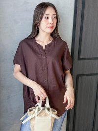 LAUTREAMONT/ロートレアモン LAUTREAMONT 【WEB限定】レーヨンリネンポプリンVネックブラウス/508318825