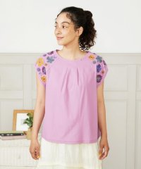 Jocomomola/Escala floral フラワー刺繍パフスリーブTシャツ/508319186