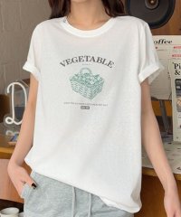 LOWO/ロワ LOWO 綿混フロントプリントTシャツ カットソー/508319396