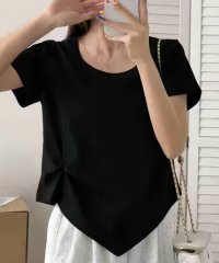LOWO/ロワ LOWO 無地シンプルサイドギャザーTシャツ カットソー/508319398