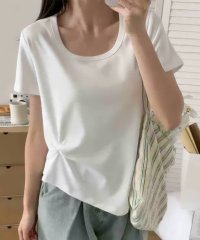 LOWO/ロワ LOWO 無地シンプルサイドギャザーTシャツ カットソー/508319398