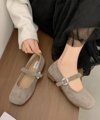 LOWO/ロワ LOWO ストラップ フラット スクエアトゥ ローヒール パンプス/508319403