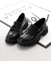 LOWO/ロワ LOWO エナメル 厚底 ラウンドトゥ ローファー パンプス/508319406