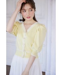 tocco closet/トッコクローゼット tocco closet フラワー釦パワーショルダー配色ニットカーディガン/508319419