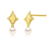 Sears/シアーズ Sears ピアス レディース K10 スタッドピアス 淡水パール 星 ゴールド/508319484