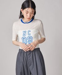 SHIPS WOMEN/《予約》SHIPS NINE CASE:シアー ロゴ リンガー TEE/508319588