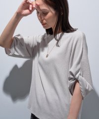 INDIVI/【UV／吸水速乾】凹凸素材ねじり袖トップス/508319667