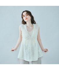Audie a Muses/チュール刺繍レイヤードジレ/508319727