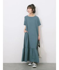 Samansa Mos2 blue/リネンタッチマキシティアードワンピース/508319773