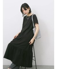 Samansa Mos2 blue/リネンタッチマキシティアードワンピース/508319773