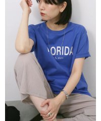 Samansa Mos2 blue/ロゴプリントTシャツ/508319774