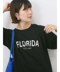 Samansa Mos2 blue/ロゴプリントTシャツ/508319774