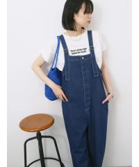 Samansa Mos2 blue/ロゴ刺繍フレンチスリーブTシャツ/508319775