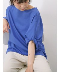 Samansa Mos2 blue/ツイストスリーブTシャツ/508319776